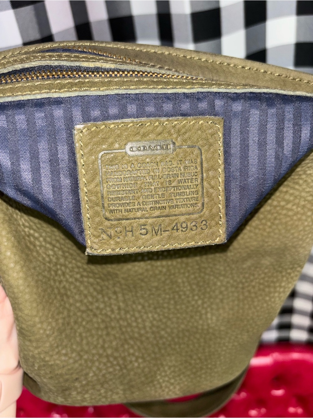 Coach Vintage Sonoma Olive Green Nubuc Leather Bucket Bag 1995 - Picture 7 of 8